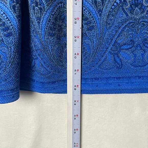 LuLaRoe Amelia Fit & Flare Stretch Dress Blue Ombre Floral Paisley Pockets Large - Picture 10 of 11